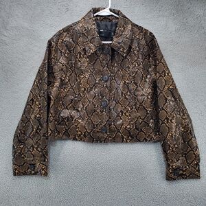 Asos Design Faux Snake Cropped Jacket Womens Size 6